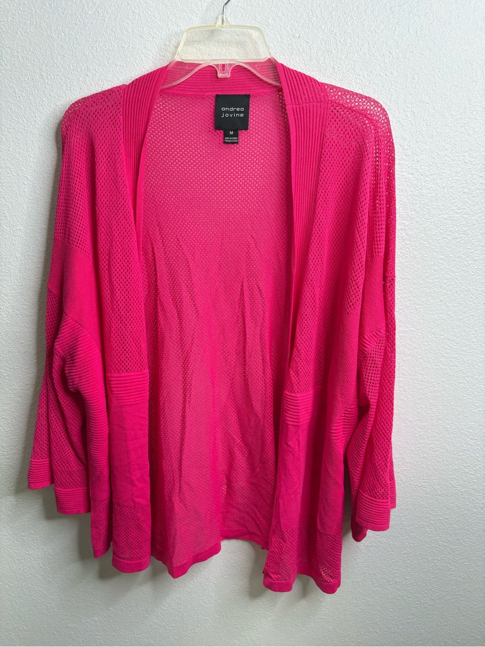 Andrea Jovine Medium Pink Open Front Cardigan